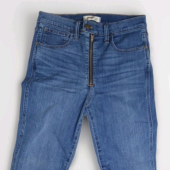 Madewell Jeans Road Tripper Size 28T Straight Leg Exposed Zipper Dark Blue - Picture 8 of 14